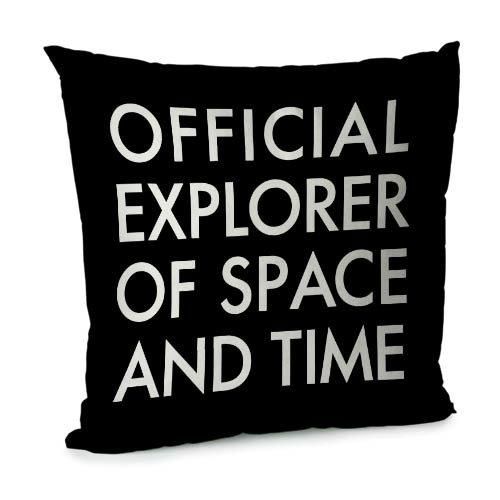 Подушка диванная с бархата Official explorer of space and time 45x45 см (45BP_UNI001)