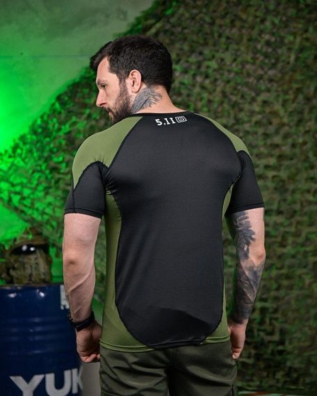 Тактична футболка 5.11 black/oliva ПП7650 | Зображення 2