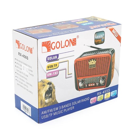 Радиоприемник GOLON RX455S, LED, 6W, AM/FM радио, Вход microSD, USB, Black/Grey | Зображення 3