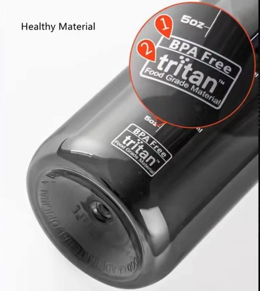 Спортивная бутылка TKK 1000 мл (1 л) - Черная Tritan BPA-free, ударопрочная эко-бутылка с антискользящим грипом | Зображення 4