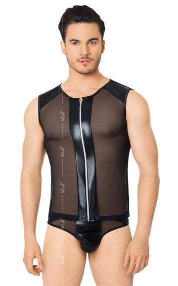 Чоловічий комплект білизни - Shirt and Shorts 4606, black - XL Sex Aura