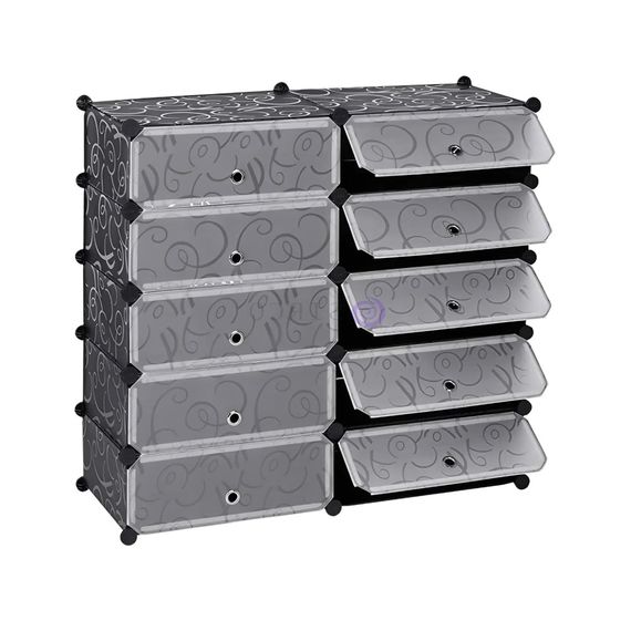 Шафа для взуття пластикова MPA2-5, 39х37х76см, Black, Box