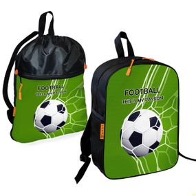 Школьный рюкзак детский Футбол + Сумка для обуви спортивной формы рюкзак-мешок мальчику (01870)