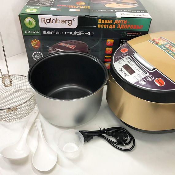 Мультиварка пароварка 5 л Rainberg RB-6207 1500 Вт 6 л, Мультиварки скороварки с функцией мультиповар TD-88 | Зображення 8