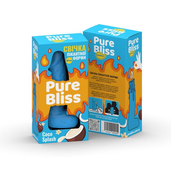 Ароматна свічка пікантної форми Pure Bliss Blue Coco Splash (Кокосове молоко) 15 см | Зображення 6