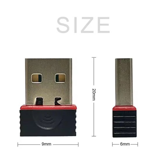 Wi-Fi сетевой приём сигнала, мини адаптер, Wi-Fi без драйвера, 2,4G USB Plug and Play, B/G/N/AX | Зображення 6