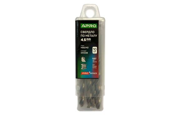 Сверло по металлу Apro - 4,5мм M2 5 шт. | Зображення 1