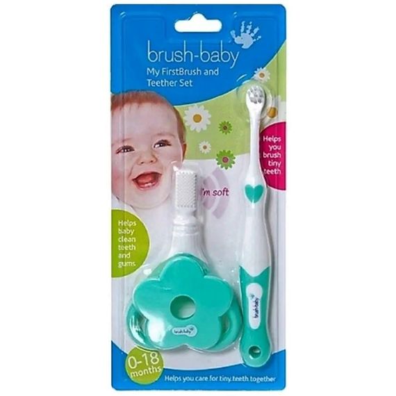 Набір Brush-Baby: прорізувач для зубів та щітка First Brush and Teether Set