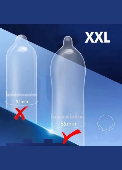 Латексные ультратонкие гладкие презервативы увеличенной ширины OLO - XXL OLO Ultrathin Extra Large, 10 шт Sex Aura | Зображення 1