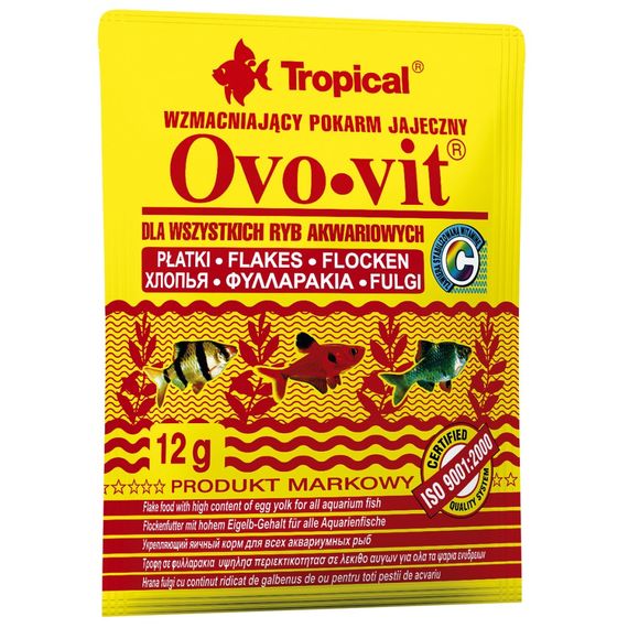 Корм Tropical Ovo-Vit для всіх акваріумних риб пластівці 12 г