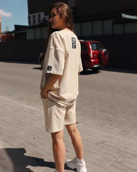 Комплект жіночий (футболка+шорти-бермуди) Носи своє 52 Бежевий (p-14600-165332) | Зображення 5