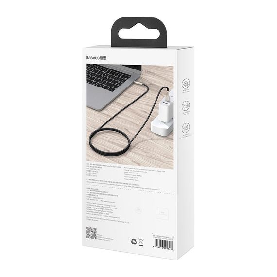 Дата кабель USB-C to USB-C 1.0m 100W metal black Baseus (CATJK-C01) | Зображення 3