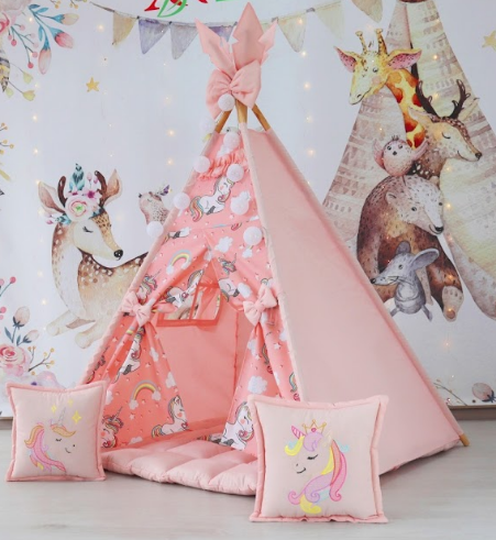 Вигвам Unicorn БОН БОН Полный комплект  ( коврик Бонбон+подушки) Индивидуальный набор | Зображення 1