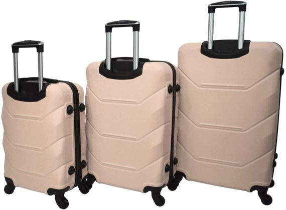 Набір валіз Bonro 2019 3 шт пластикові дорожні на колесах бежевий (42401076) | Зображення 1