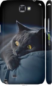 Чохол на Samsung Galaxy Note 2 N7100 Димчастий кіт "825m-17-2448"