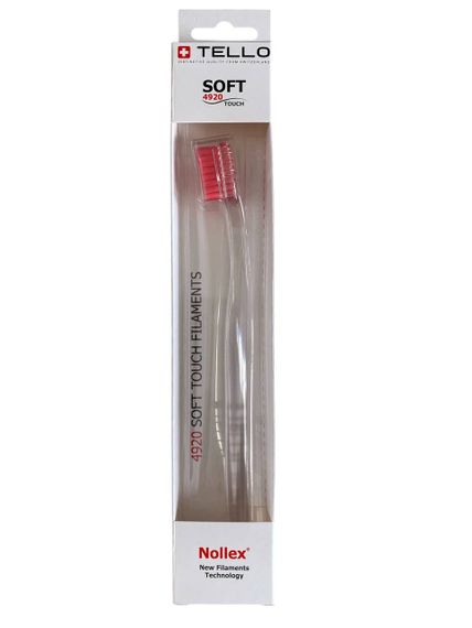 Зубна щітка Tello 4920 Soft White, d 0.12mm, червоний
