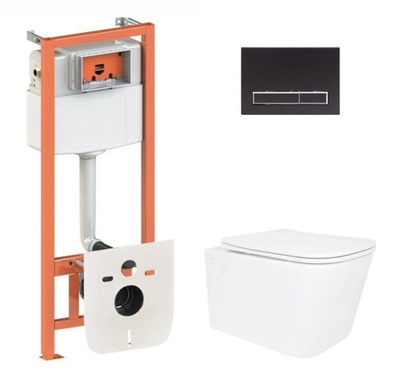 Набір Qtap Nest 4 в 1 підвісний унітаз Crow Ultra Quiet 520x360x290 + комплект інсталяції QT05335172W48196