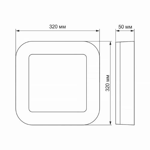 LED Світильник 30W 5000К 220V квадратний чорний VL-BHFS-305B Videx | Зображення 2
