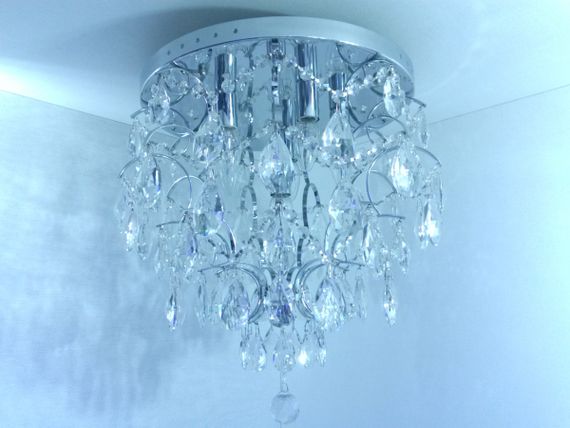 Люстра стельова кришталева з пультом 25483 Хром 46х45х45 см.