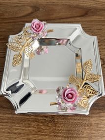 Подарочная хрустальная пепельница премиум-класса Imperial Rose, 16х16х5 см
