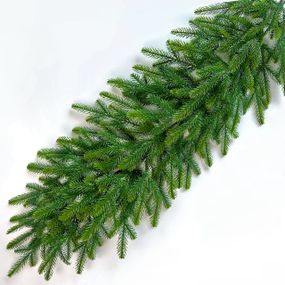 Хвойная гирлянда Forest литая 200 см зелёная с салатовыми кончиками (эффект молодой хвои)