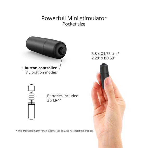 Віброкуля Love To Love WAOUHHH - BLACK ONYX, 7 режимів, на батарейках | Зображення 1