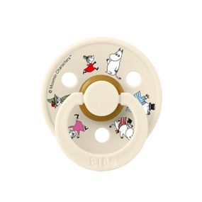 Соска пустушка BIBS x Moomins Colour Latex Round (кругла) Friends – Ivory 6-18 міс