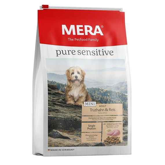 Сухий корм Mera Pure Sensitive Mini Truthahn&Reis для собак дрібних порід з індичкою та рисом 1 кг