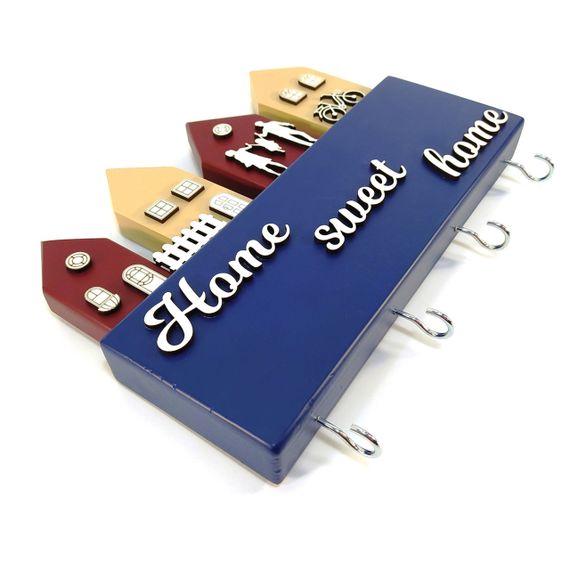 Ключница Home sweet home деревянная Мастерская мистера Томаса 28см х 30 см х 3 см сосна | Зображення 7