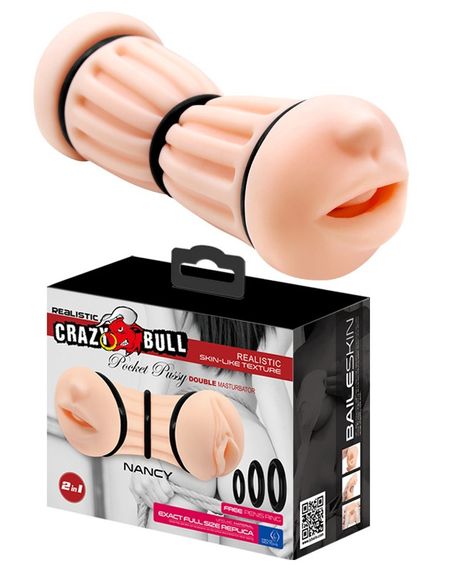 Мастурбатор с двумя входами Crazy Bull - NANCY Pocket Pussyм DOUBLE MASTURBATOR, BM-009224H Sex Aura | Зображення 1