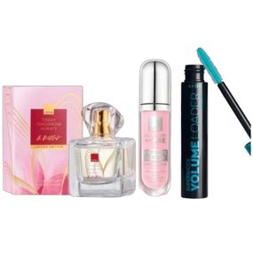 Подарунковий жіночий набір Avon TTA Amour: парфумована вода 50 мл + блиск-сироватка для губ + туш для вій |  догляду та макіяж