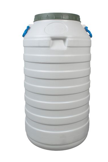 Бочка пластиковая 60 л пищевая белая высокая бидон  широкая горловина емкость для воды | Зображення 1