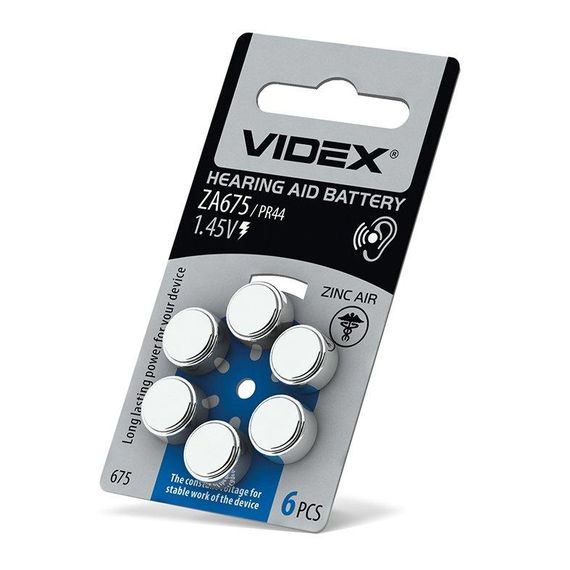 Батарейка повітряно цинкова Videx ZA675 (PR44) BLISTER 6 | Зображення 1