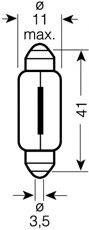 Лампа софітна допоможе. освітлення C10W 12V 10W SV8.5-8 (вир-во OSRAM) OSRAM 6411 на OPEL OMEGA B универсал (21_, 22_, 23_)