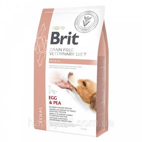 Беззерновой лечебный корм Brit VetDiet Renal для собак при почечной недостаточности, 2 кг