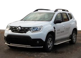 Передній захист F3-10 (нерж.) для Dacia Duster 2018-2024 рр