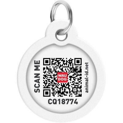 Адресник для животных WAUDOG Smart ID с QR паспортом "Маршмеллоу", круг 30 мм (230-0214) | Зображення 2
