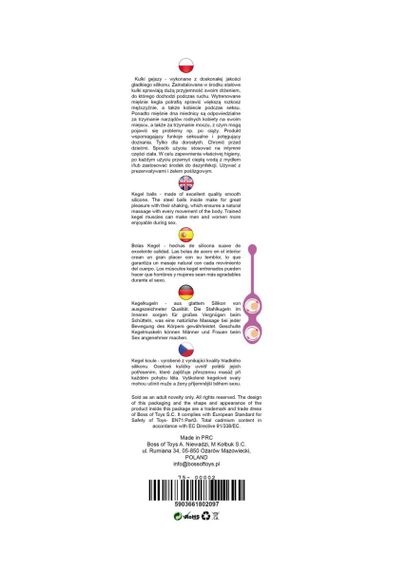 Вагінальні кульки - Silicone Kegel Balls Light Pink, 36 мм, 90 г | Зображення 3