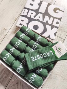 Високі шкарпетки Lacoste, унісекс шкарпетки Лакоста довгі, шкарпетки Лакоста 3 кольори на вибір Зелений, 18 пар