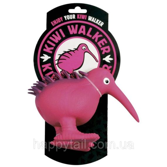 Іграшка Kiwi Walker для собак Птах Ківі рожевий 8,5 см