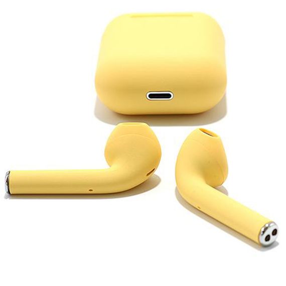 Бездротові навушники блютуз гарнітура inPods 12 simple TWS bluetooth V5.0 сенсорні. Колір: жовтий металік | Зображення 5