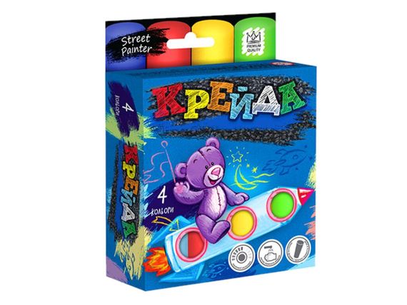 Крейда для малювання на асфальті MEL-01-02U 4 шт Різнокольоровий shop (4823102802664)