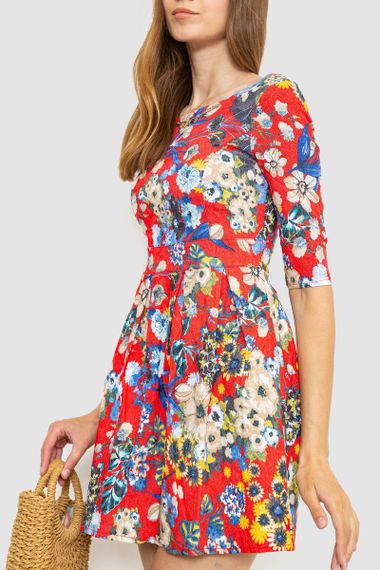Сукня ошатна коротка, колір червоно-синій, 186R310 | Зображення 2