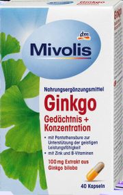 Вітаміни Міволіс Гінкго білоба - Пам'ять + Концентрація Mivolis Ginkgo biloba, 40 St.