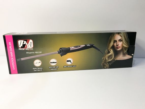 Тонкая мелкая плойка для афро кудрей Promotec 1236 афро кудри конусной плойкой афрокудри | Зображення 3
