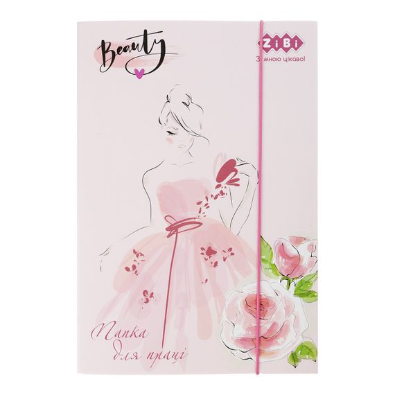 Папка для праці "BEAUTY" ZB.14930 ZiBi KIDS Line, картонна, на гумці А4+ (4823078933690)