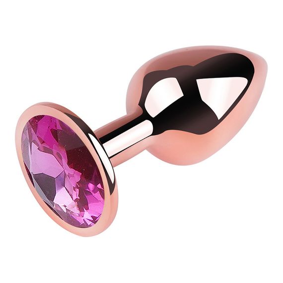 Анальна пробка з кристалом EGZO - Rose Gold Round Plug Rose size S sexstyle | Зображення 2