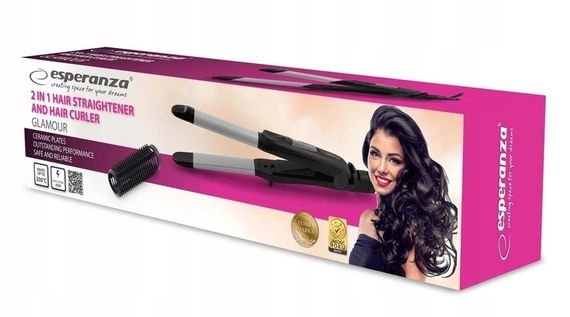 Випрямляч для волосся Esperanza EBP005 Glamour, 2 в 1, керамічні пластини, плойка | Зображення 3