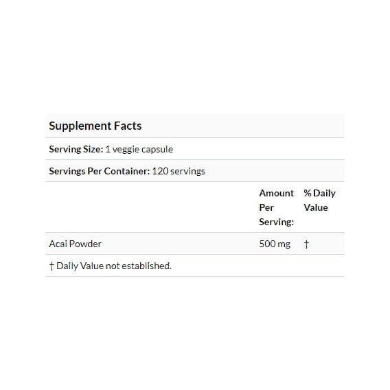 Ягоди асаї Doctor's Best Acai 500 mg 120 Veg Caps DRB-00156 | Зображення 2