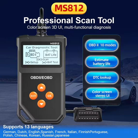 Автосканер OBD2 MS812 з очищенням помилок тестом акумулятора та пт.д. | Зображення 1